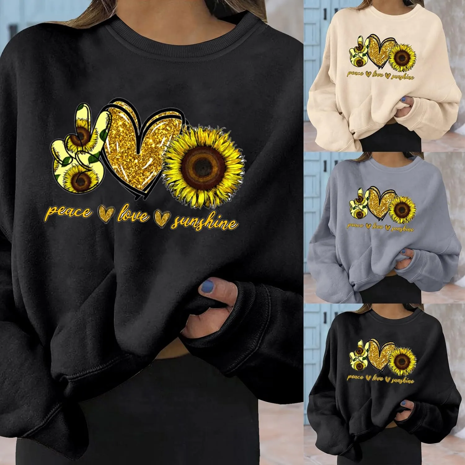 Hoodies for Teen Girls 14-16 Aesthetic Fashion Women's Warm Sweatshirt Casual Long Sleeve O Neck Soft Love