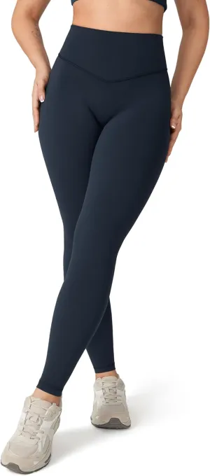 Hugcurve No Front Seam Full Length High Waisted Workout Leggings for Women Buttery Yoga Pants Athletic Tights - 28''