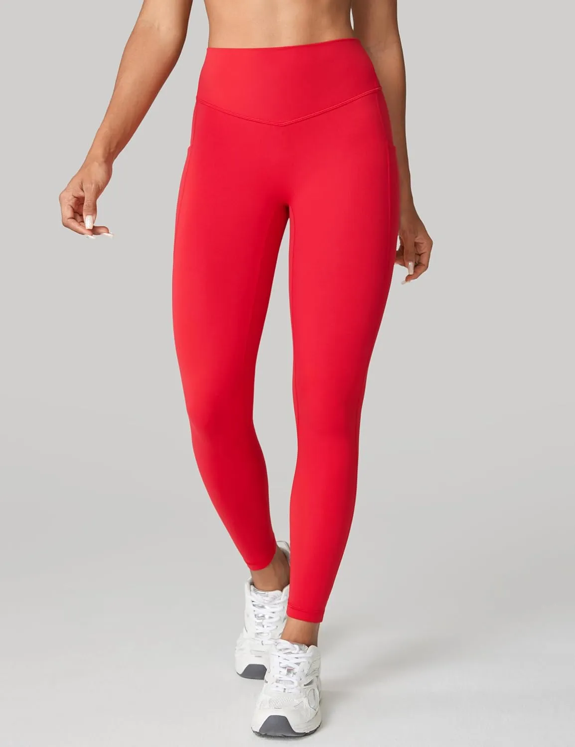 Hugcurve No Front Seam High Waisted Workout Leggings with Pockets for Women Buttery Soft Yoga Pants Gym Tights - 25''