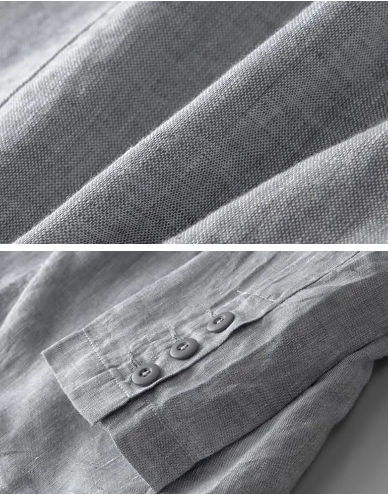 IDEALSANXUN Mens 100% Linen Blazer Casual Suit Jackets Spring Summer Lightweight Sports Coat Tops