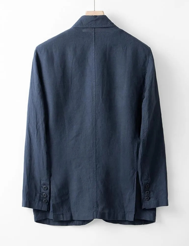 IDEALSANXUN Mens 100% Linen Blazer Casual Suit Jackets Spring Summer Lightweight Sports Coat Tops