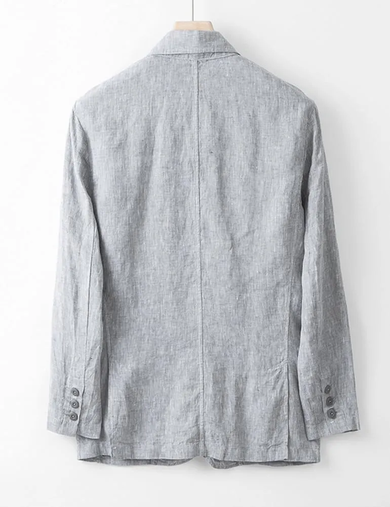 IDEALSANXUN Mens 100% Linen Blazer Casual Suit Jackets Spring Summer Lightweight Sports Coat Tops