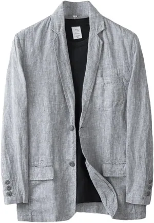 IDEALSANXUN Mens 100% Linen Blazer Casual Suit Jackets Spring Summer Lightweight Sports Coat Tops