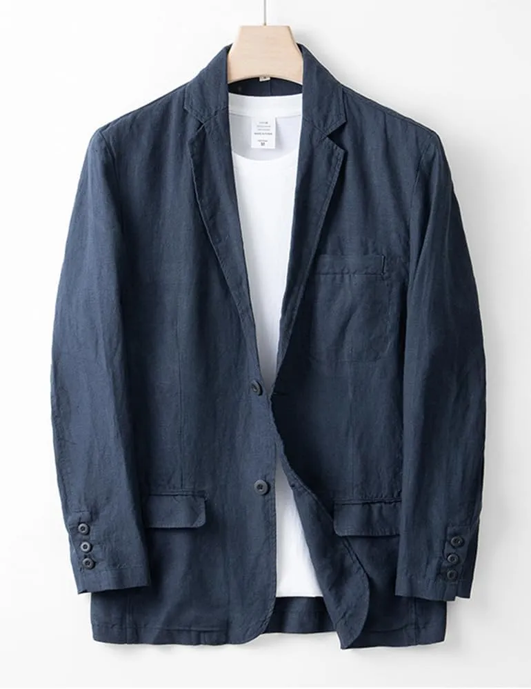 IDEALSANXUN Mens 100% Linen Blazer Casual Suit Jackets Spring Summer Lightweight Sports Coat Tops