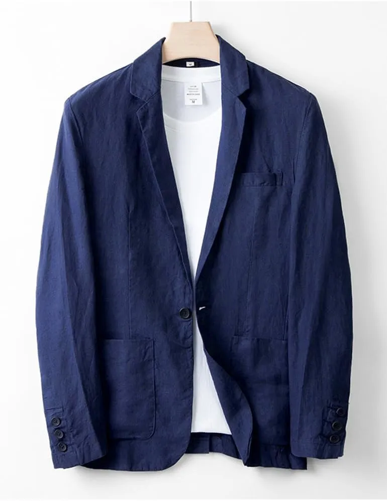 IDEALSANXUN Mens Linen Blazer Casual One Button Lightweight Suit Jackets Sports Coat