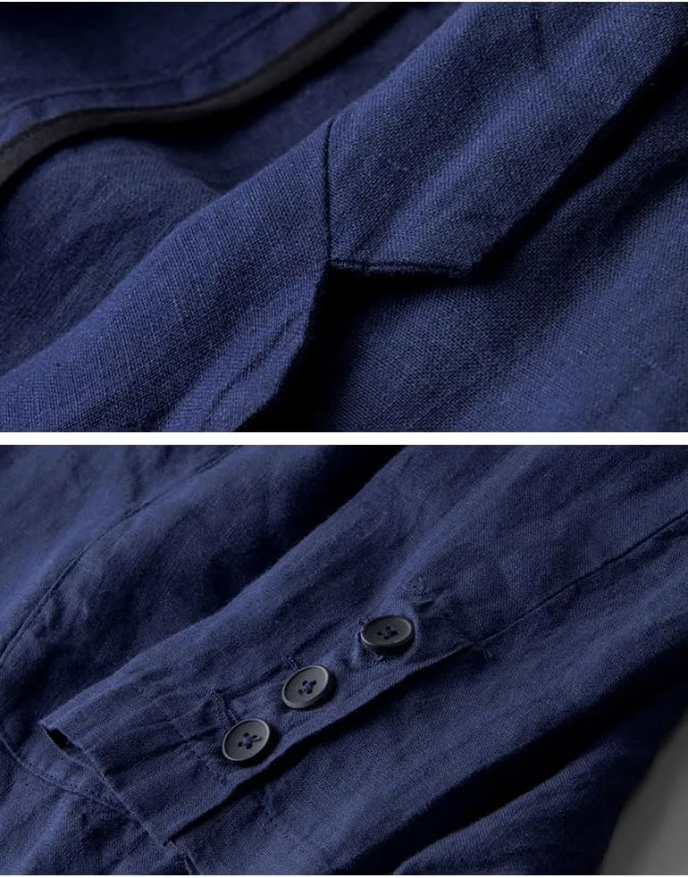 IDEALSANXUN Mens Linen Blazer Casual One Button Lightweight Suit Jackets Sports Coat