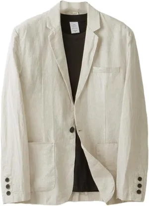 IDEALSANXUN Mens Linen Blazer Casual One Button Lightweight Suit Jackets Sports Coat