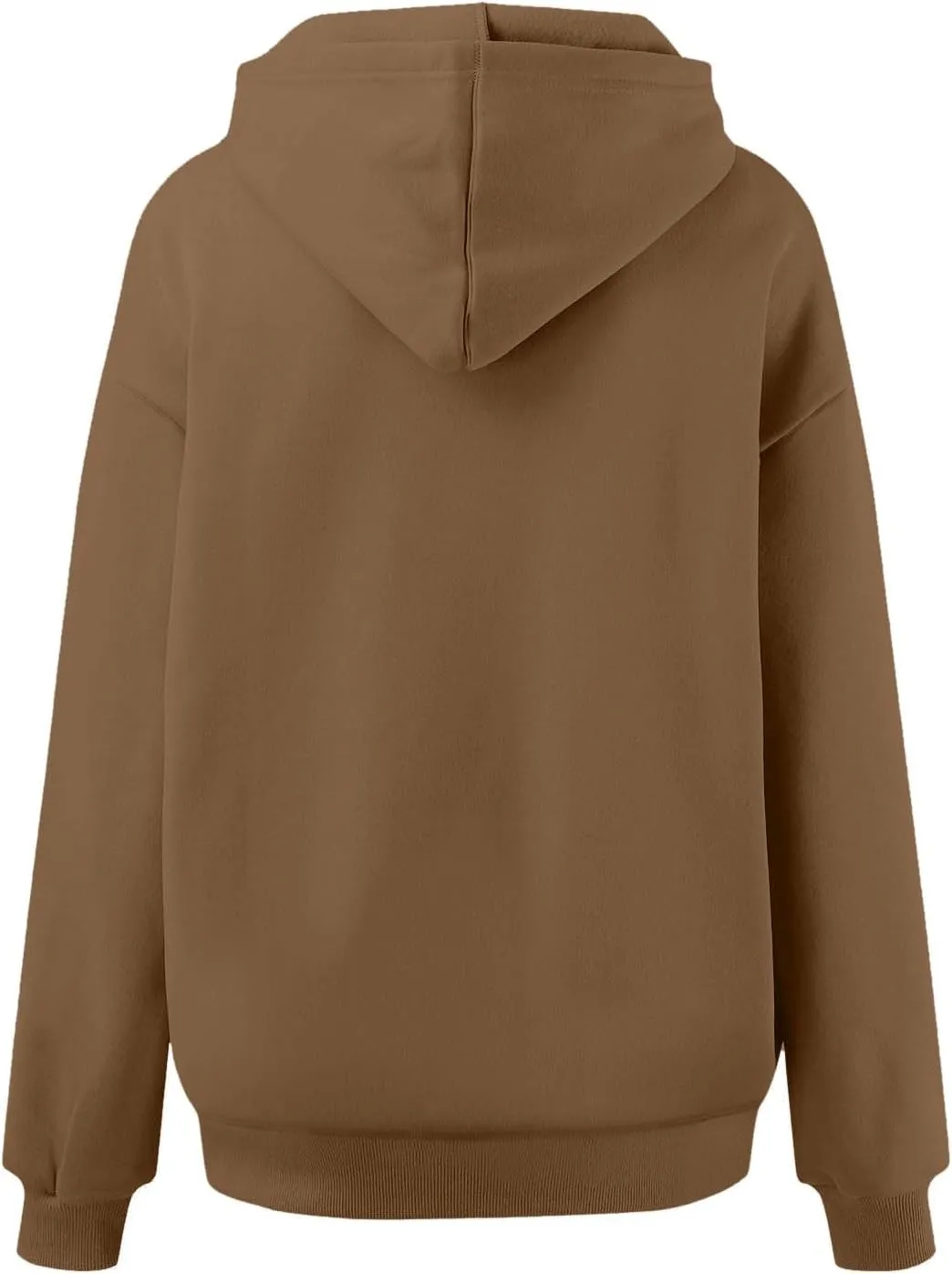 iLH Womens Pullover Hooded Sweatshirts Solid Color Kangaroo Pocket Hoodies For Women Fall Streetwear Leisure Sweatshirts