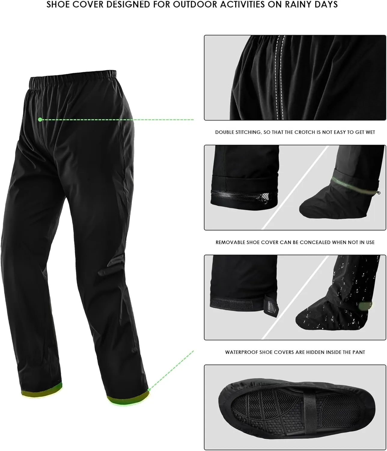 IRON JIA'S Rain Suit, Motorcycle Rain Gear Suit for Men & Women, Jackets & Pants Reflective Waterproof Breathable Raincoat for Fishing, Hiking, Farm, Work