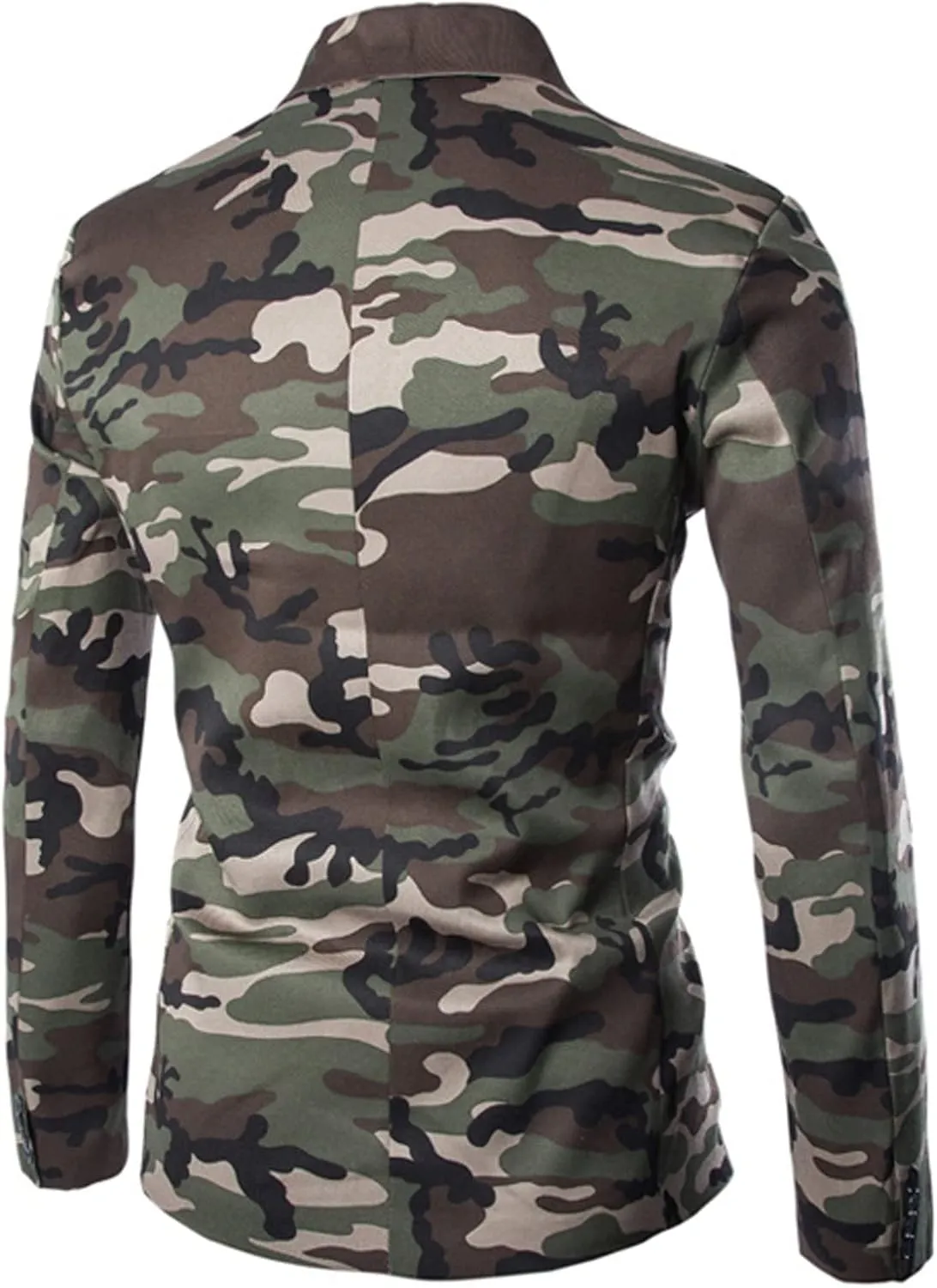 Jacket Blazer for Men, Camo Print Casual Outwear, Notched Collar Slim Fit Suit Jackets