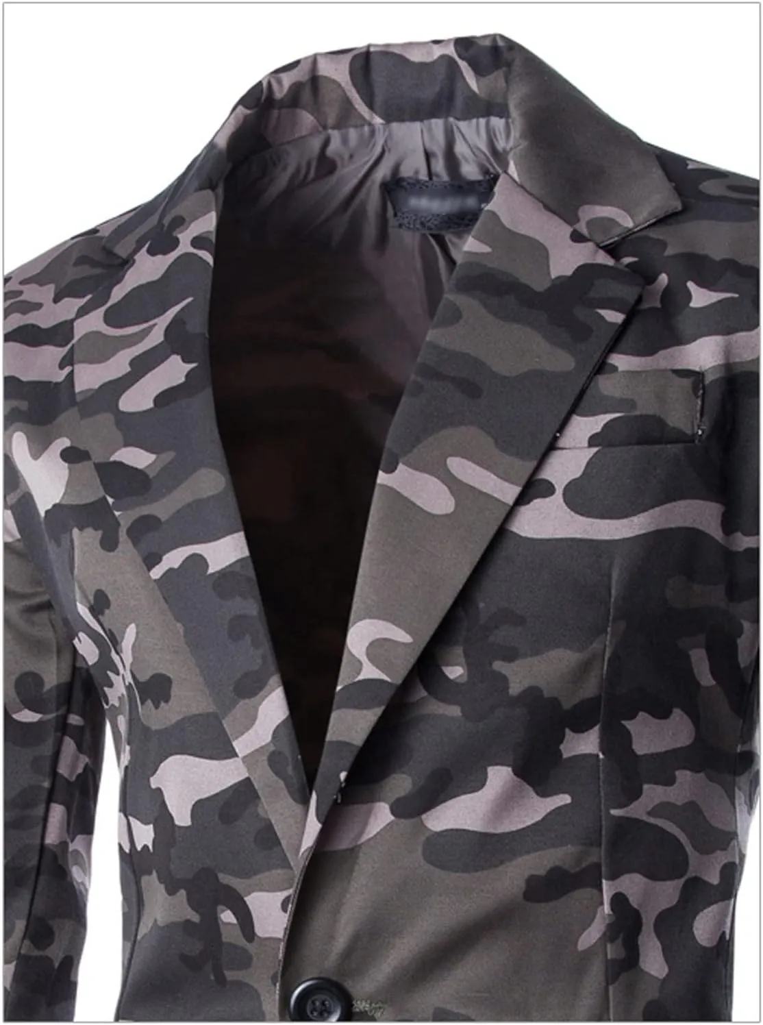 Jacket Blazer for Men, Camo Print Casual Outwear, Notched Collar Slim Fit Suit Jackets