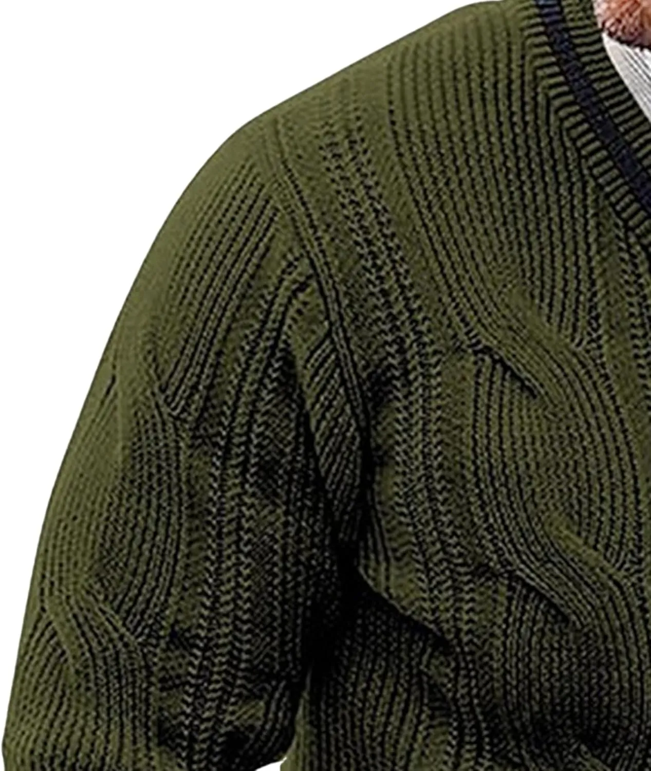JEShifangjiusu Mens Fall Winter V Neck Knit Sweater Twisted Texture Knitted Pullovers Long Sleeve Ribbed Hem Sweaters