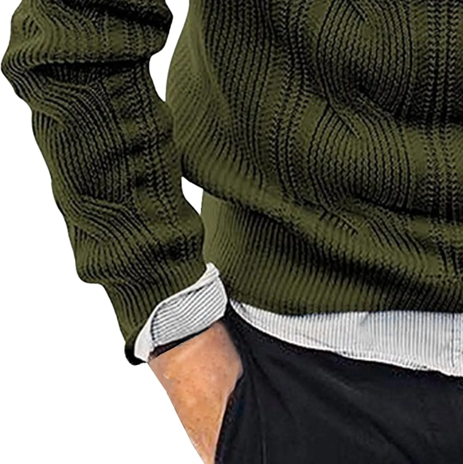 JEShifangjiusu Mens Fall Winter V Neck Knit Sweater Twisted Texture Knitted Pullovers Long Sleeve Ribbed Hem Sweaters