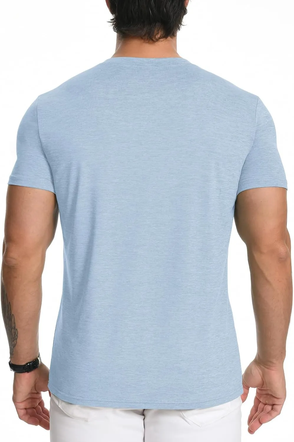 KESIHAN Men's T Shirts V Neck 2 Pack Tees Breathable Everyday Essential Casual Tops