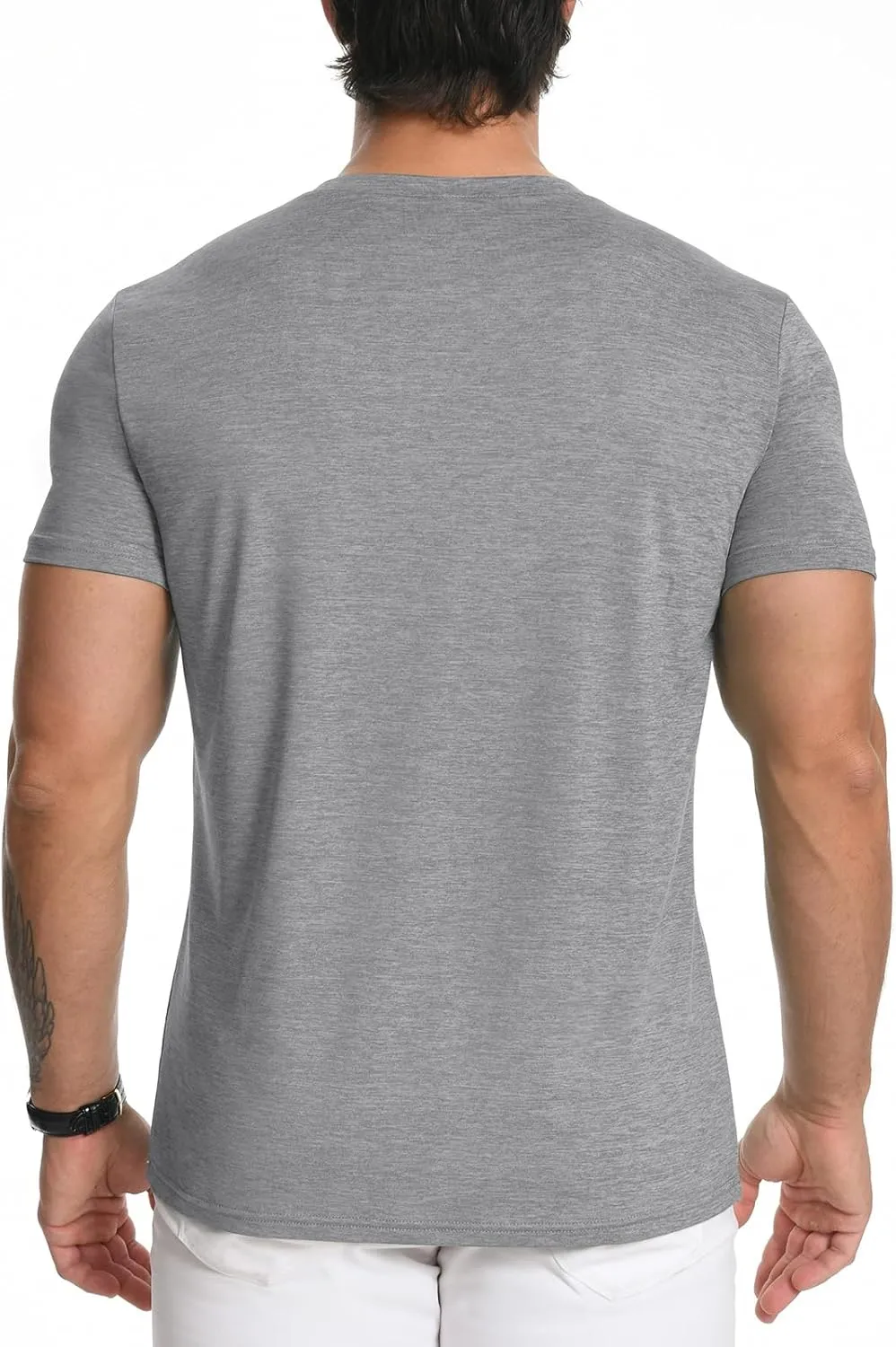 KESIHAN Men's T Shirts V Neck 2 Pack Tees Breathable Everyday Essential Casual Tops