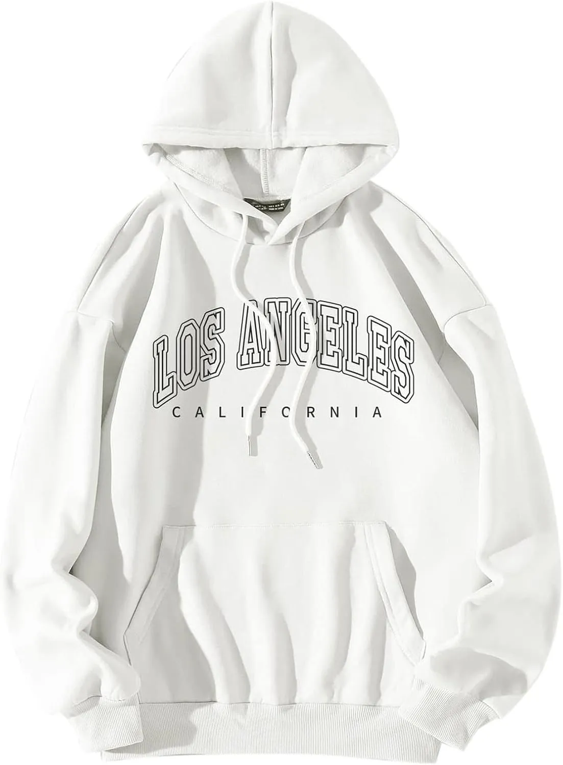 Ladies Women's Letter Graphic Hooded Print Round Neck Long Sleeve Sweatshirt Tops Sweater with Back Zipper