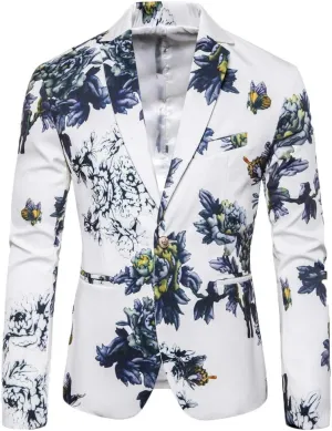 LCMTWX Blazers for Men Men's Fashion Coats Casual Pocket Button Suit Jacket Buckle Loved Printed Track Suit Set for Men