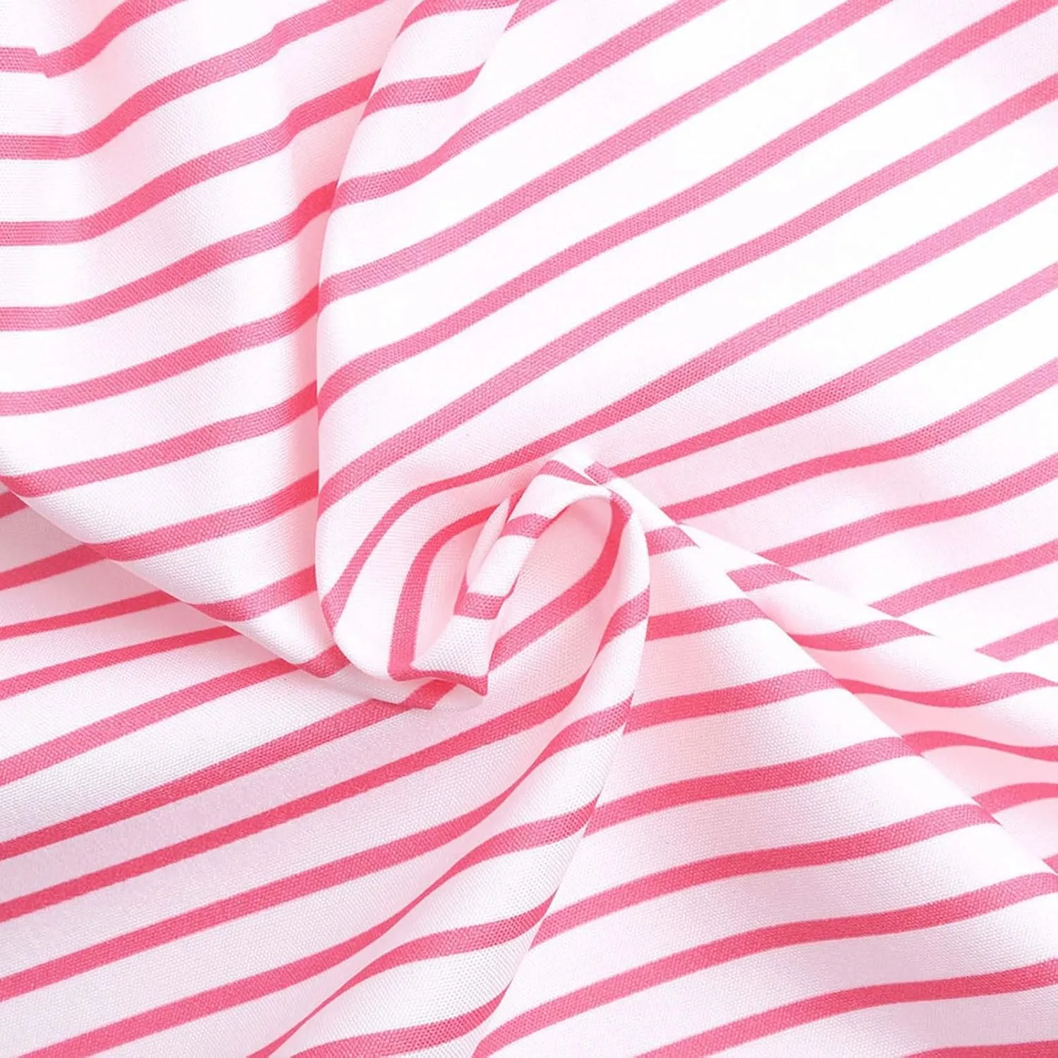 LEMONONSTORE Summer Dress for Women Trendy Striped Color Block Babydoll Sundress Short Sleeve V Neck Ruffle Swing Dresses