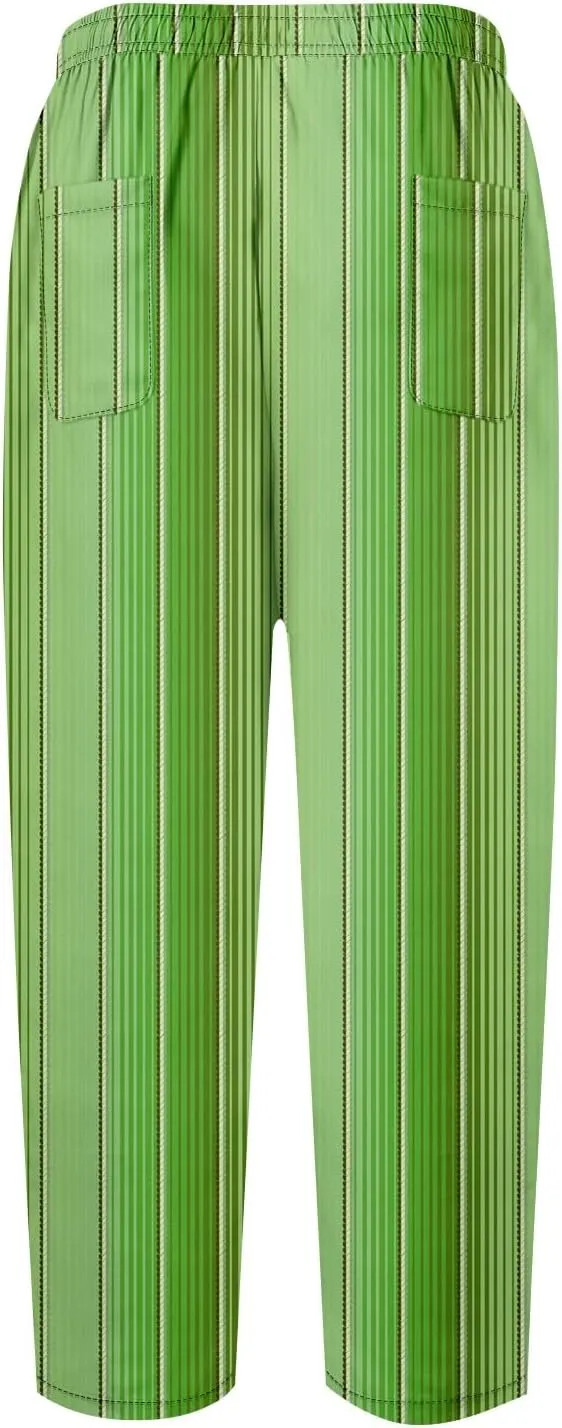 Linen Pants for Women Vacation Drawstring Casual Work Pants Solid Summer Trousers Lounge Fashion with Pockets Outfit