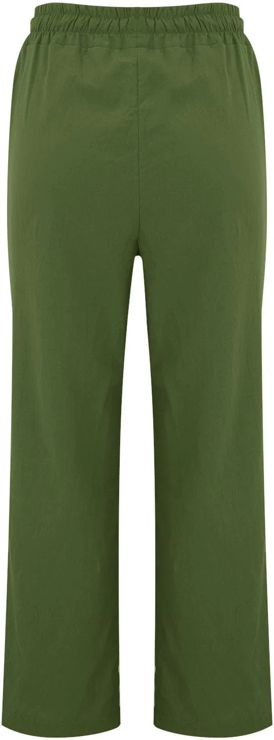 Linen Pants Women Plus Size Breathable Lightweight Cotton Straight Leg Pants Loose Fit Casual Summer Beach Trouser