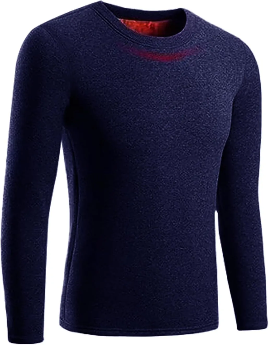 Long Sleeve Sweatshirt for Men Oversized Sherpa Fleece Lined Crewneck Undwear Shirt Winter Thicken Warm Pullover Top