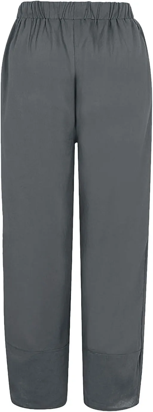 Loose Pants for Women Capri Dandelion Pants for Summer Beach Boho Trendy Dressy Casual Elastic Waist Cropped Pants