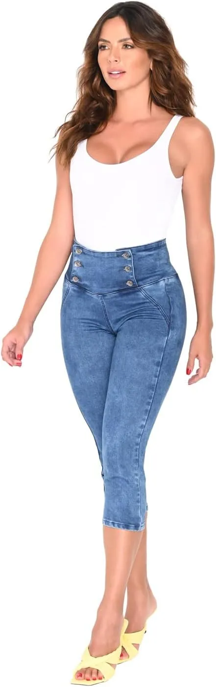 LOWLA Colombian Butt Lifting Capri Jeans for Women Pantalones Colombianos Levanta Cola