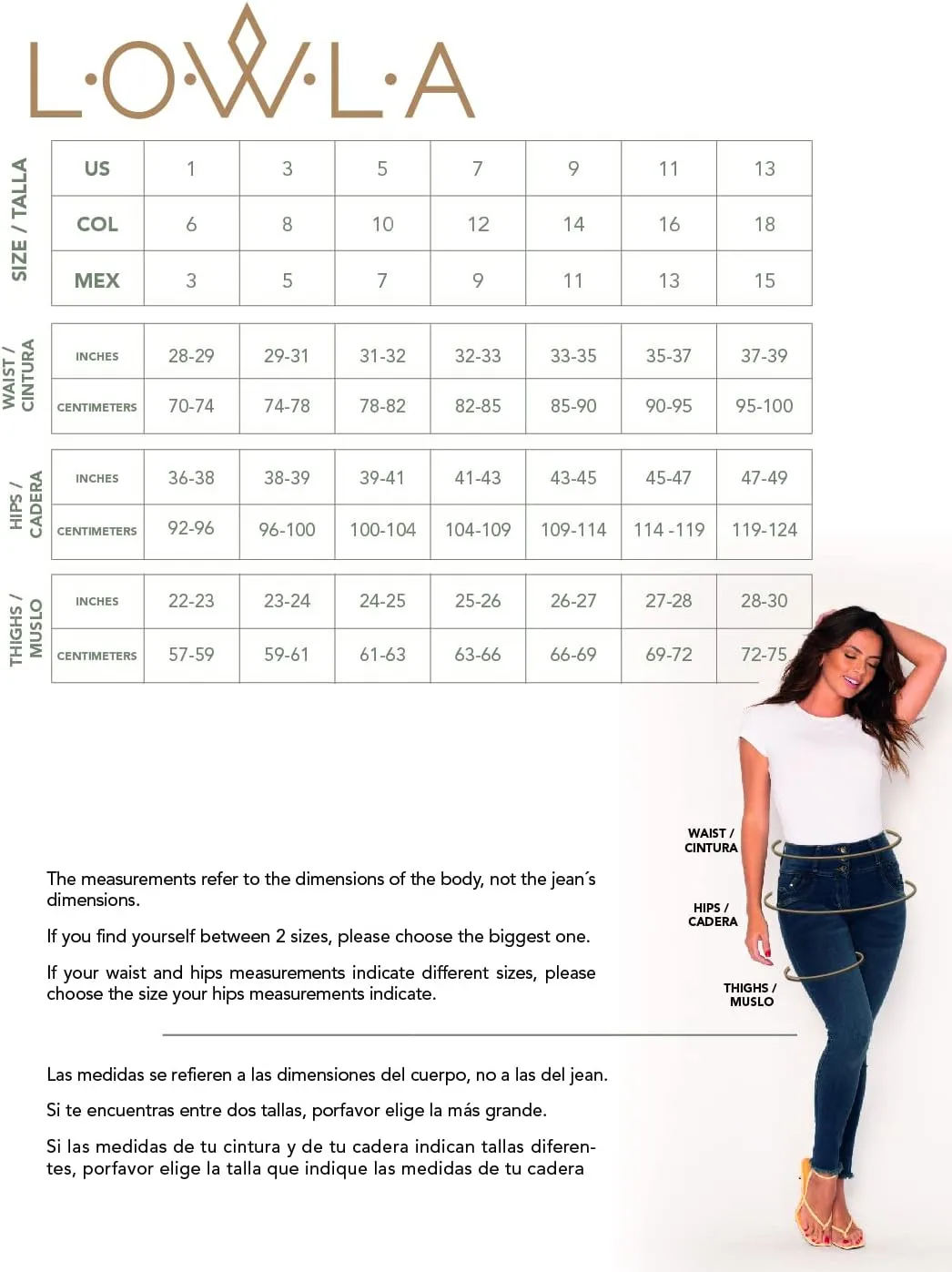 LOWLA Colombian Butt Lifting Capri Jeans for Women Pantalones Colombianos Levanta Cola