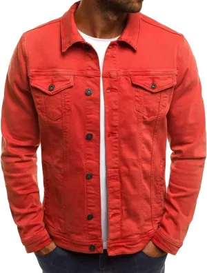 Maiyifu-GJ Men's Distressed Denim Jacket Long Sleeve Button Down Jean Coat Fashion Casual Slim Fit Trucker Biker Jackets