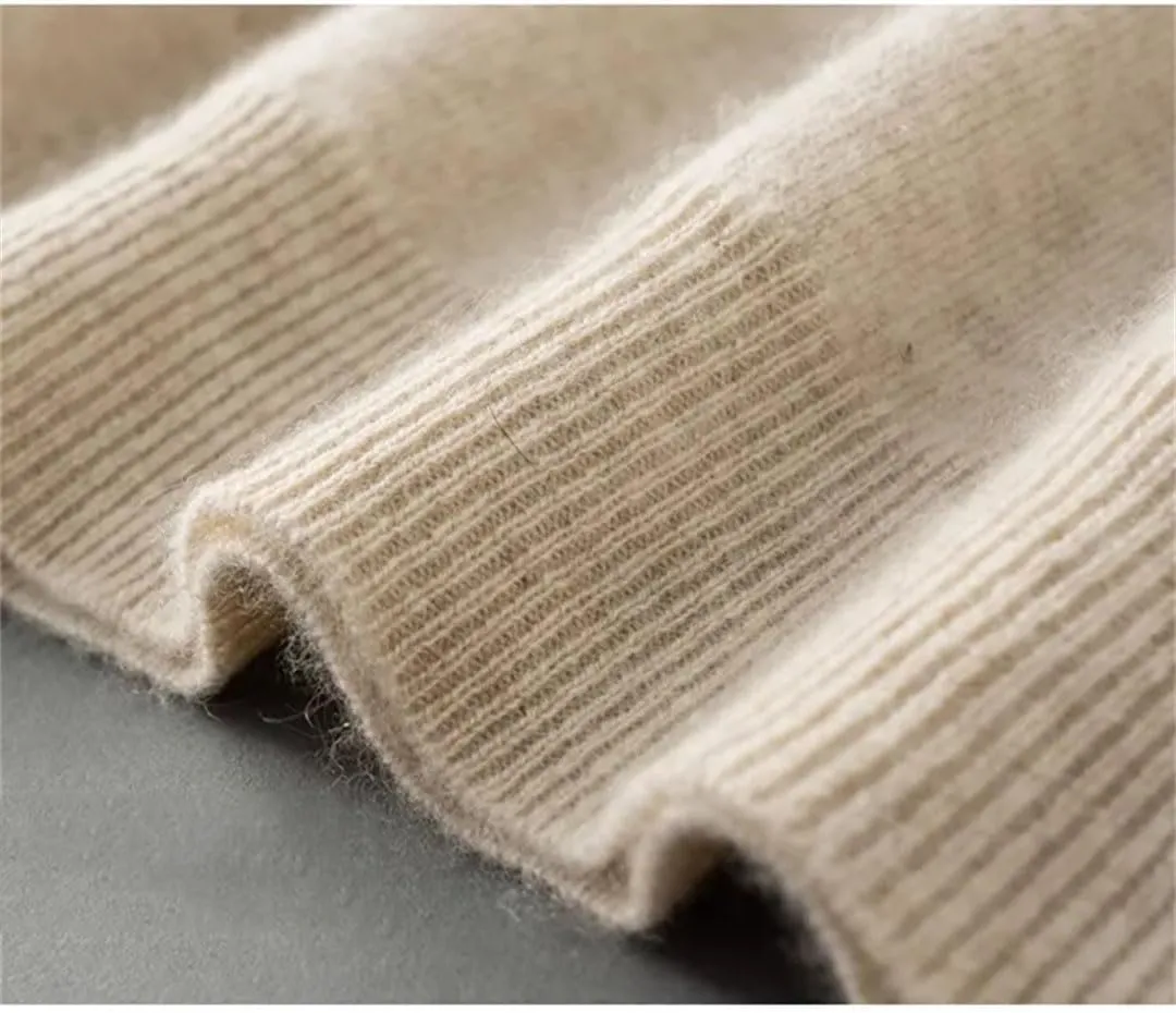 Men Business Casual Warm Cashmere Sweater Autumn Winter Classic V-Neck Knitted Pullovers
