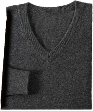 Men Business Casual Warm Cashmere Sweater Autumn Winter Classic V-Neck Knitted Pullovers