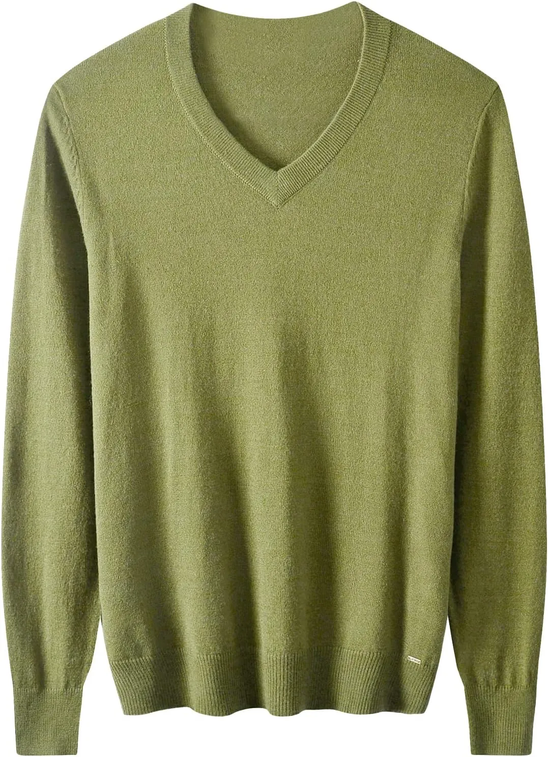 Men Casual V Neck Sweater Ribbed Knit Wool Blend Relaxed Fi Long Sleeve Pullover Top