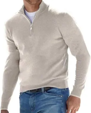 Men Fleece Cotton Sweatshirts Oversize Quarter Zip Mock Neck Casual Golf Pullover Sweater Fall Winter Warm Polo Tops