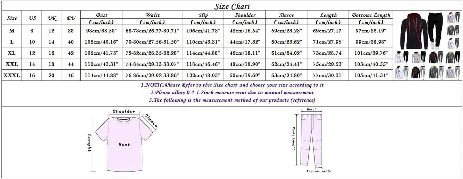 Mens 2 Piece Jogger Set Leisure Splicing Zipper Sweater Pants Sports Suit Casual Jogging Athletic Suits Black Hoodie