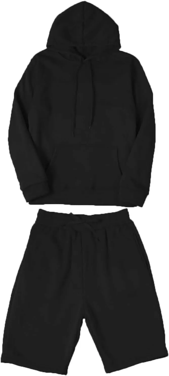 Mens 2 Piece Jogger Set Leisure Splicing Zipper Sweater Pants Sports Suit Casual Jogging Athletic Suits Black Hoodie