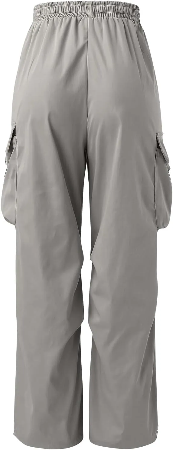 Men's Cargo Pants Casual Cotton Stretchy Drawstring Elastic Waist Pant Track Pants with Multiple Pockets