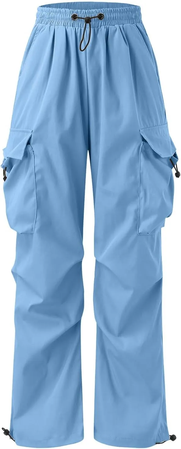 Men's Cargo Pants Casual Cotton Stretchy Drawstring Elastic Waist Pant Track Pants with Multiple Pockets