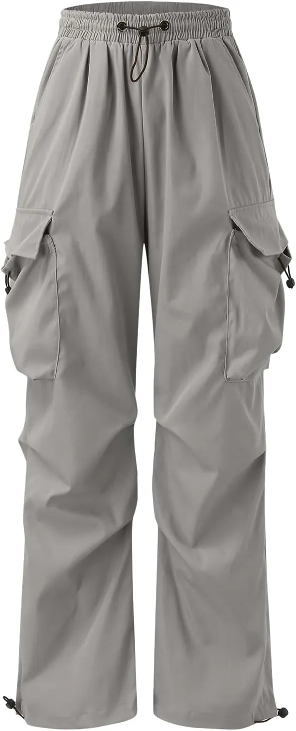 Men's Cargo Pants Casual Cotton Stretchy Drawstring Elastic Waist Pant Track Pants with Multiple Pockets