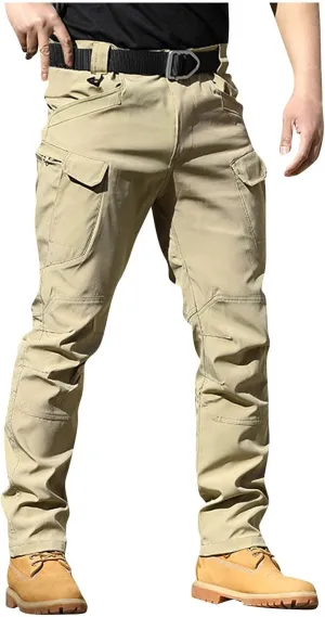 Mens Cargo Pants Casual Multi Pockets Pants Big and Tall Stretch Hunting Pants Casual Relaxed Fit Match Trousers