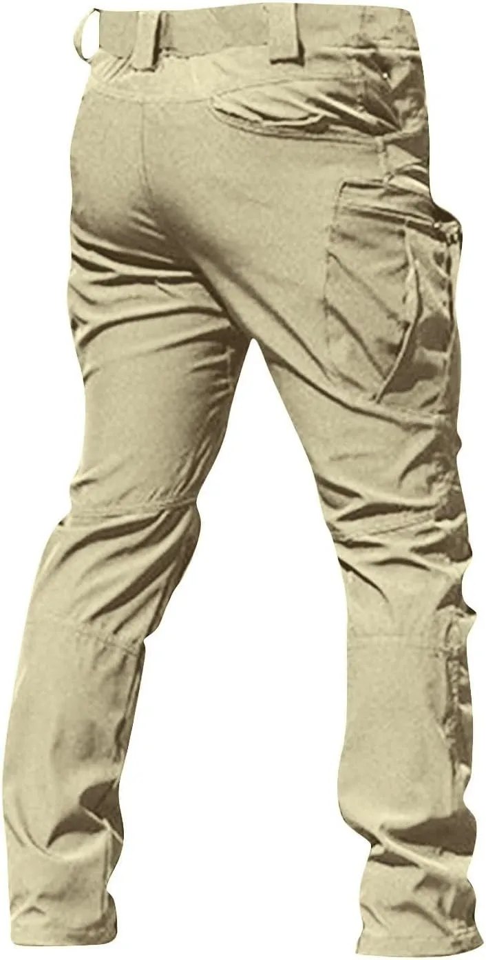Mens Cargo Pants Casual Multi Pockets Pants Big and Tall Stretch Hunting Pants Casual Relaxed Fit Match Trousers