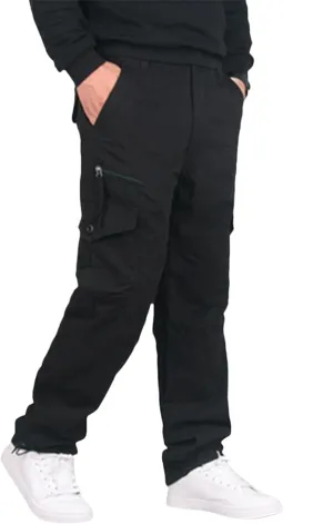 Mens Cargo Pants Workwear Pants for Men Flannel Lined Cargo Pants Men's High Stretch Multi-Pocket Cargo Pants Mens