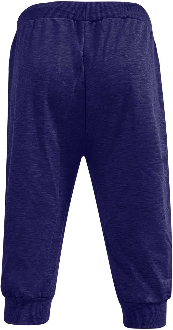 Mens Casual Capri Pants 3/4 Jogger Yoga Pants Solid Color Cropped Trousers Elastic Waist Drawstring Sweatpants Sports