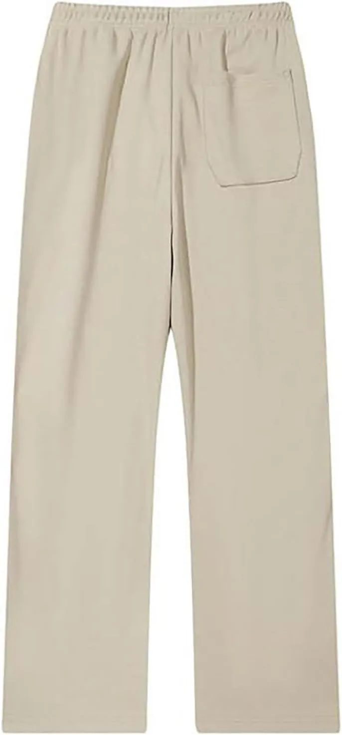 Mens Casual Cargo Pants Elastic Waist Drawstring Straight Legs Fall Sweatpants Outdoor Sports Trousers with Pockets