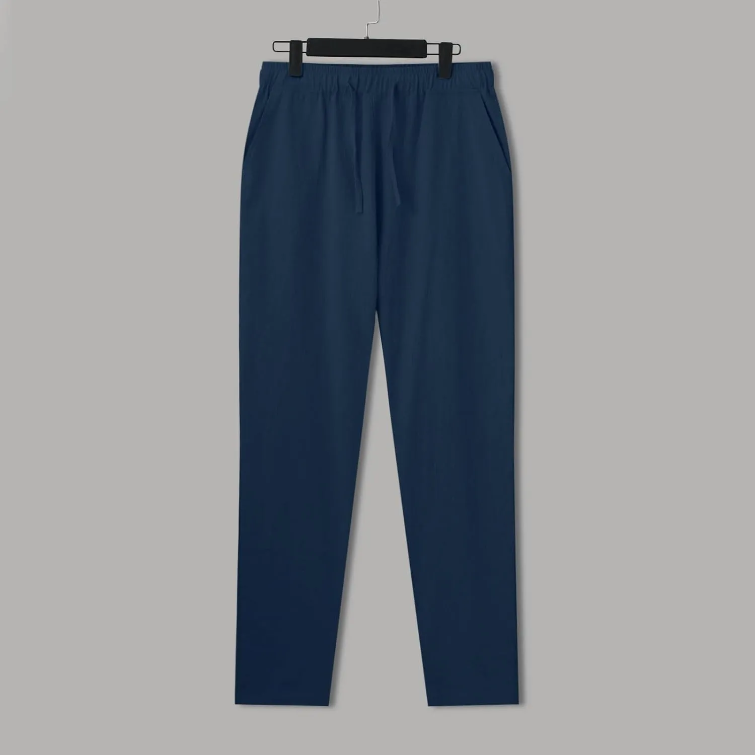 Mens Casual Cotton Pants Solid Color Yoga Beach Pants Lounge Joggers Workout Sport Pants Trousers with Pocket