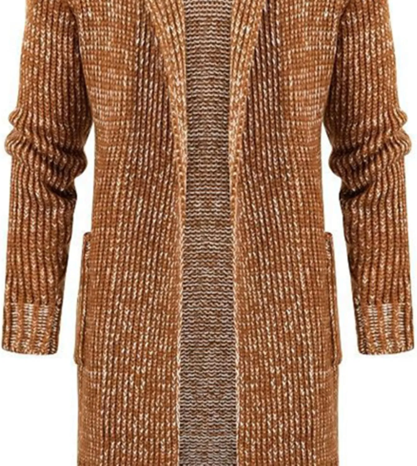 Mens Casual Long Open Front Cardigan Cable Ribbed Knitted Sweaters Trendy Lightweight Hooded Knitted Cardigans