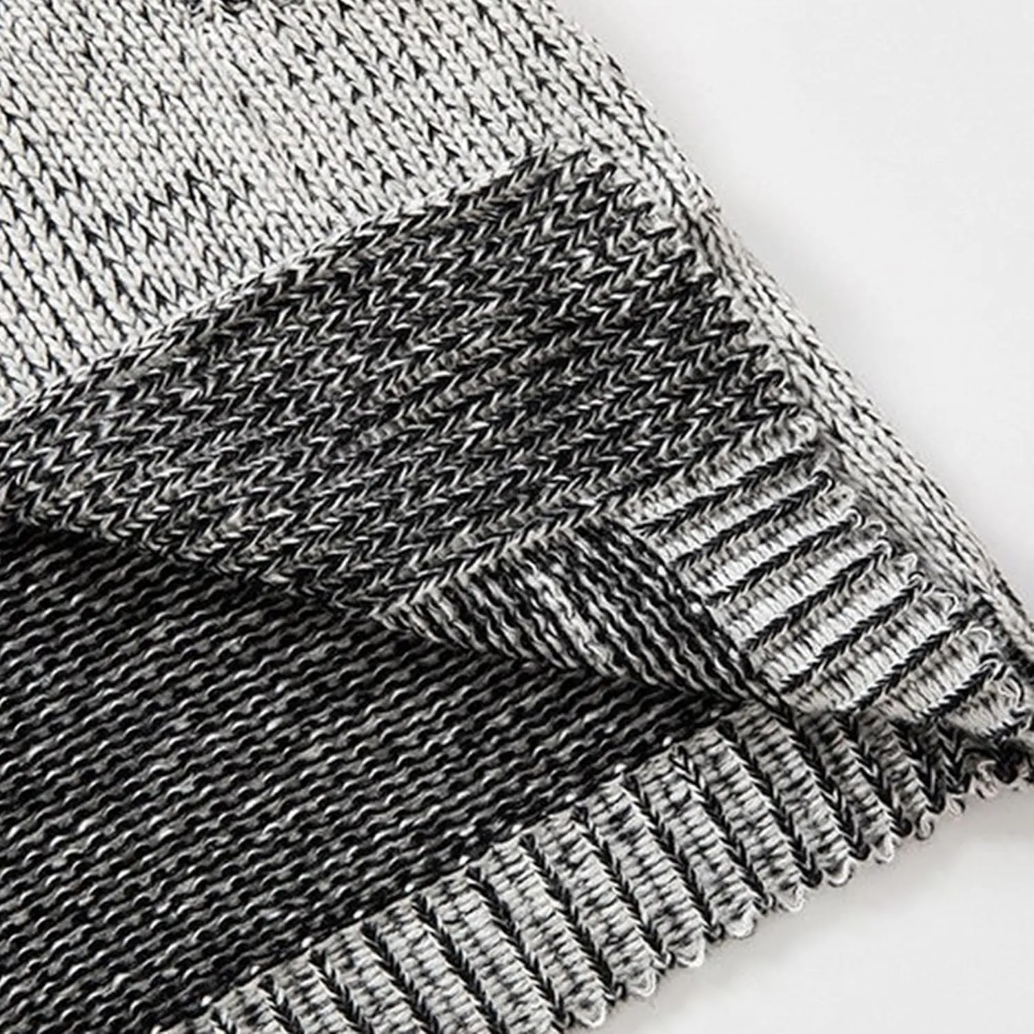 Mens Casual Long Open Front Cardigan Cable Ribbed Knitted Sweaters Trendy Lightweight Hooded Knitted Cardigans