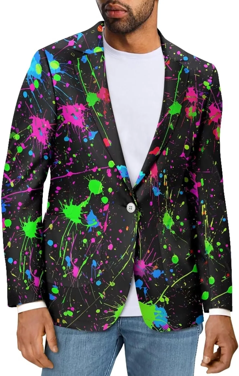 Men's Casual One Button Travel Blazers Classic Notch Lapel Suits with Pocket Formal Sport Jackets Casual Coats