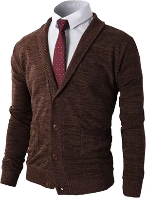 Mens Casual Open Front Long Sleeve Button up V-Neck Knitted Sweaters Causal Slim Fit Cardigans Pocket