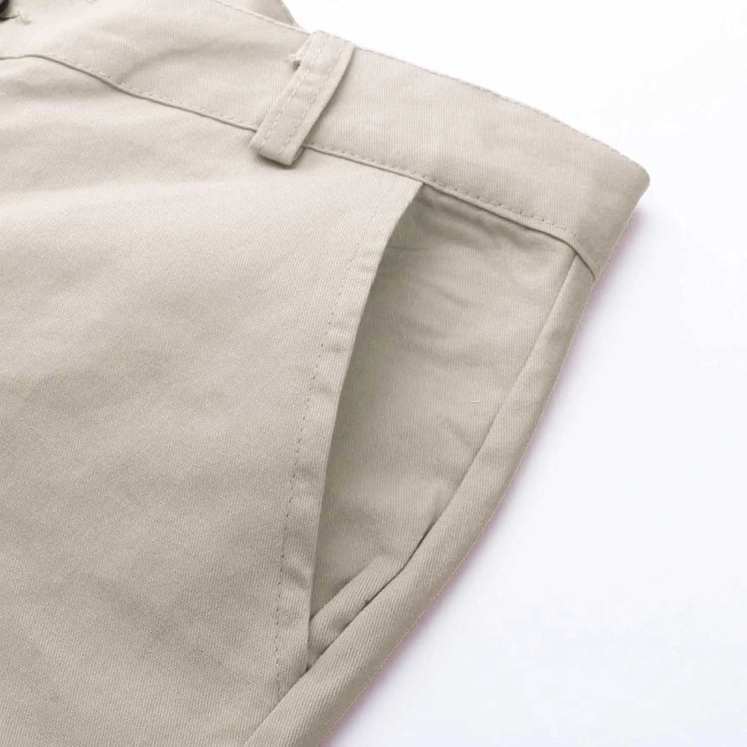 Mens Casual Outdoor Pants Lightweight Cotton Twill Elastic Waist Tapered Joggers Chino Pants with Pockets