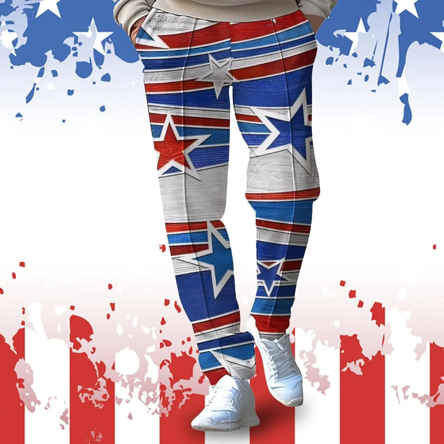 Men's Color Block Slacks Irregular Plaid Printed Casual Pants Beach Vacation Pants Elastic Waist Spring Trousers